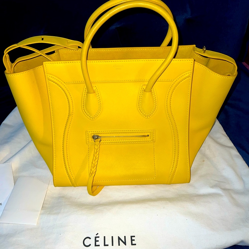 Celine yellow Phantom luggage